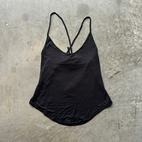 P'tula Lace-Trim Strappy Back Tank Top Women's Size Medium Black Sleepwear - Picture 2 of 12